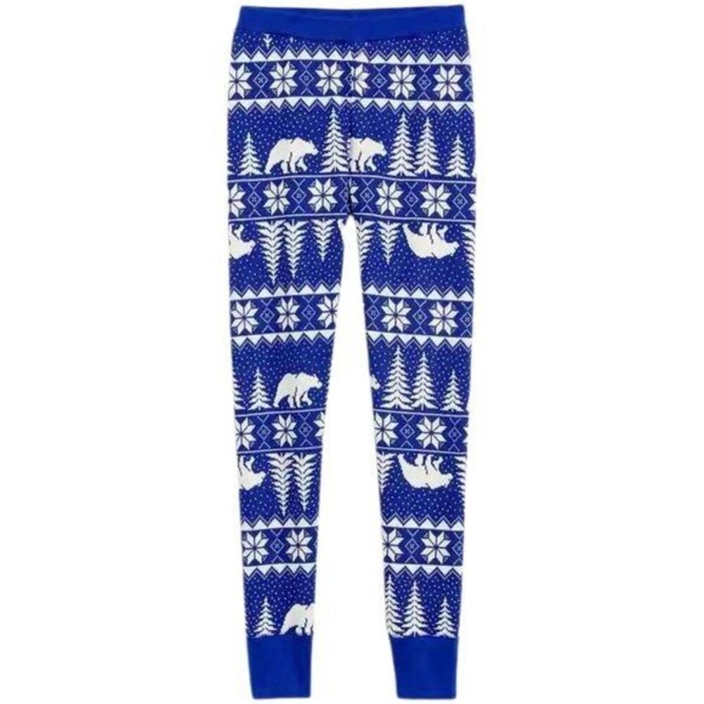 Old Navy Women’s Thermal Pajama Pants XXL Blue Bears Trees Holiday Winter Snowfl